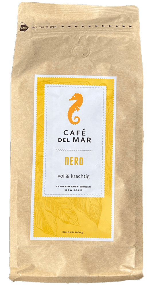 Voorkant van de Nero koffiebonen van Café del Mar.